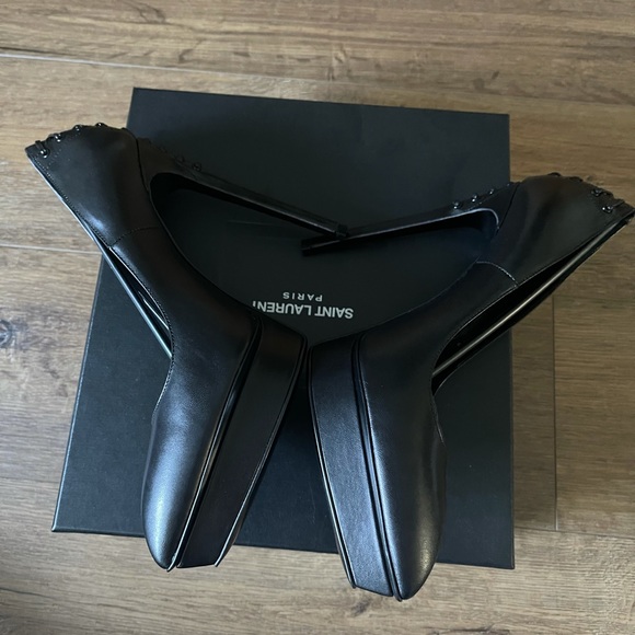 SAINT LAURENT-AUTHENTIC (NWT) Black Leather Heels - Picture 11 of 15